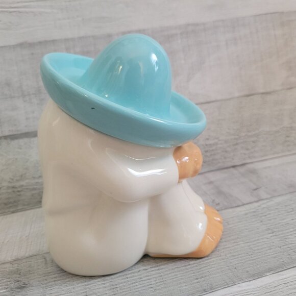 Vintage Mexican Pepe Siesta Sleeping Man Ceramic Figurine With Sombrero Hat - Picture 5 of 9